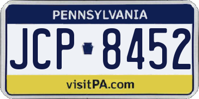 PA license plate JCP8452
