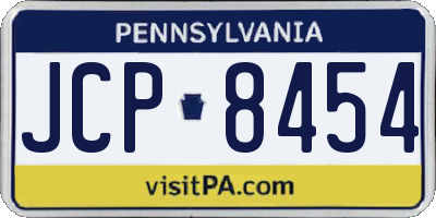 PA license plate JCP8454