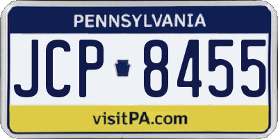 PA license plate JCP8455