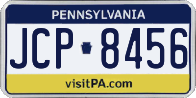 PA license plate JCP8456