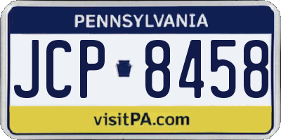 PA license plate JCP8458