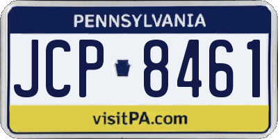 PA license plate JCP8461