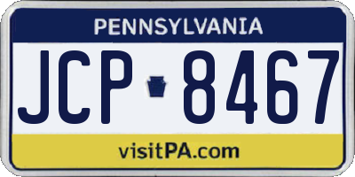 PA license plate JCP8467