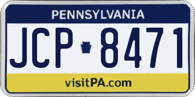 PA license plate JCP8471