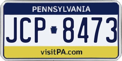 PA license plate JCP8473