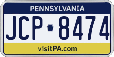 PA license plate JCP8474