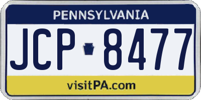 PA license plate JCP8477