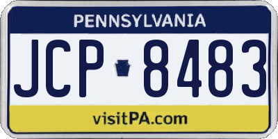 PA license plate JCP8483