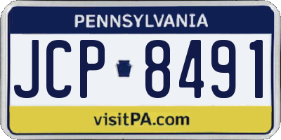 PA license plate JCP8491