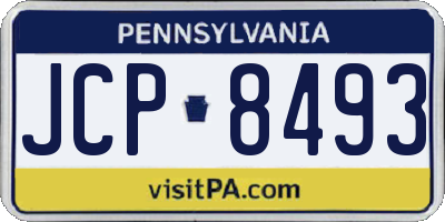 PA license plate JCP8493