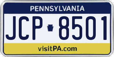 PA license plate JCP8501