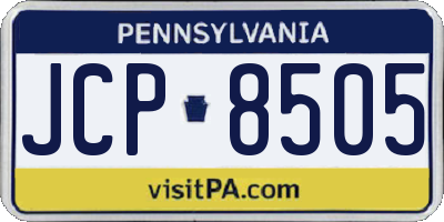 PA license plate JCP8505