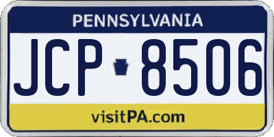 PA license plate JCP8506