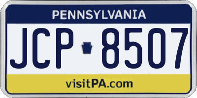 PA license plate JCP8507