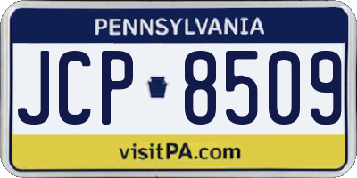 PA license plate JCP8509