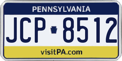 PA license plate JCP8512