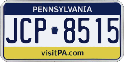 PA license plate JCP8515