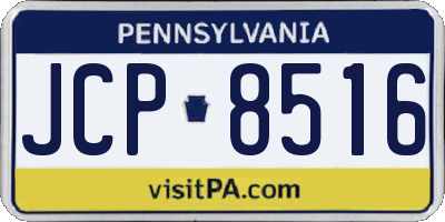 PA license plate JCP8516