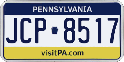 PA license plate JCP8517
