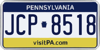 PA license plate JCP8518
