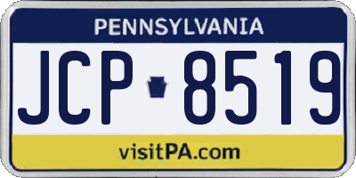 PA license plate JCP8519