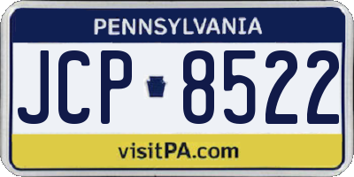 PA license plate JCP8522