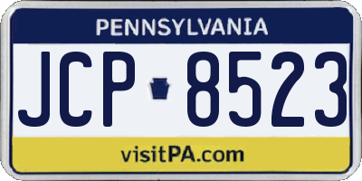 PA license plate JCP8523