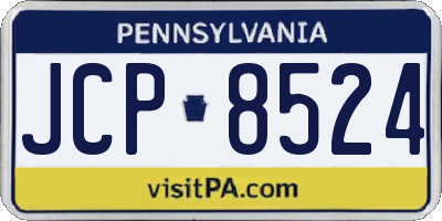 PA license plate JCP8524
