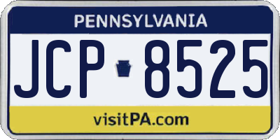PA license plate JCP8525
