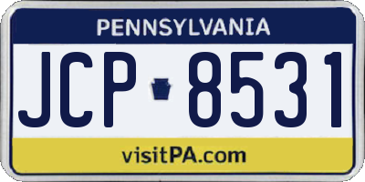 PA license plate JCP8531