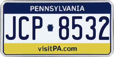 PA license plate JCP8532
