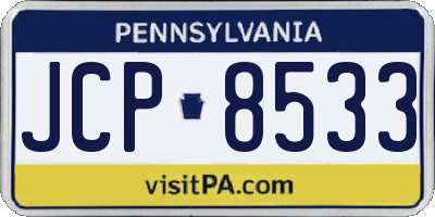 PA license plate JCP8533