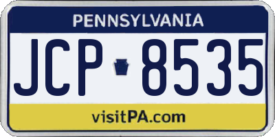 PA license plate JCP8535