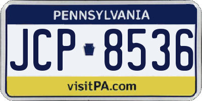 PA license plate JCP8536
