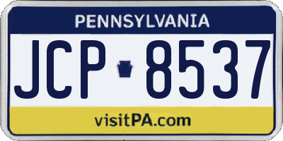 PA license plate JCP8537