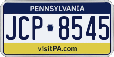 PA license plate JCP8545