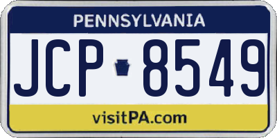 PA license plate JCP8549