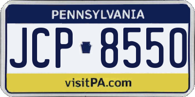 PA license plate JCP8550
