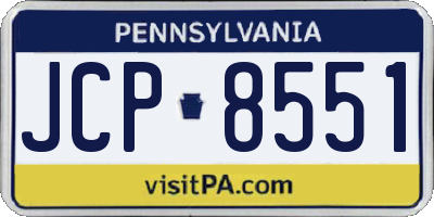 PA license plate JCP8551
