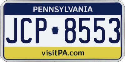 PA license plate JCP8553