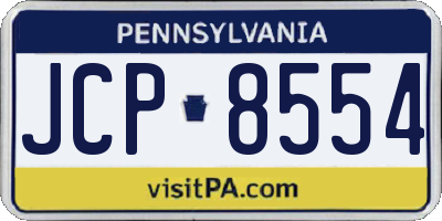 PA license plate JCP8554