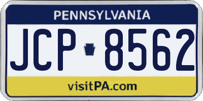 PA license plate JCP8562