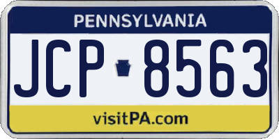 PA license plate JCP8563