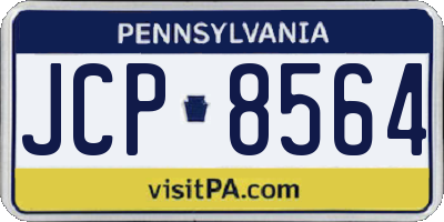 PA license plate JCP8564