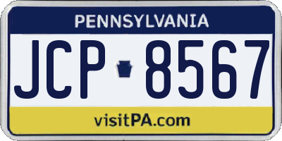 PA license plate JCP8567