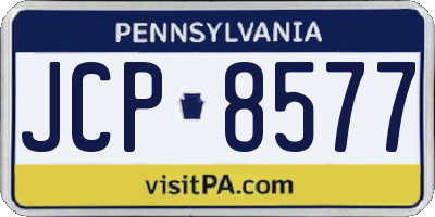 PA license plate JCP8577