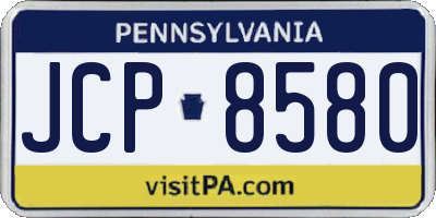 PA license plate JCP8580