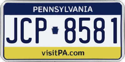 PA license plate JCP8581