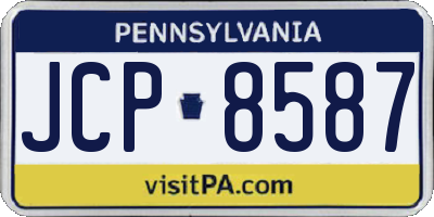 PA license plate JCP8587