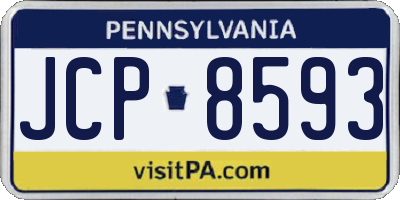 PA license plate JCP8593